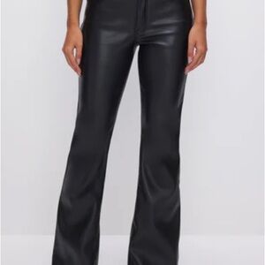 Good American Black Leather Pants